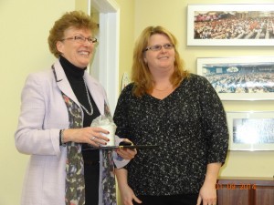 BR Kim Valliere thanked guest speaker Sandra Downey Director of Business Development & Communication from Toronto Big Brothers / Big Sisters at the January 09, 2014 District general membership meeting.